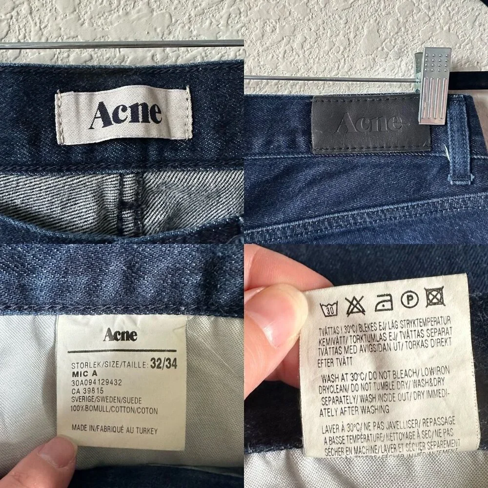 Acne Mic A Low Rise Jeans in Dark Wash - Picture 10 of 12